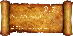 Petrán Kitti névjegykártya